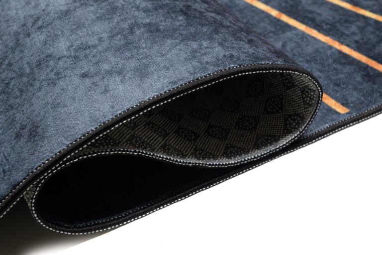 Teppich Toscana Grau Golden Strahlen Anti-Rutsch