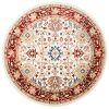 Teppich Rivoli Rund Creme Rot Klassisch