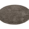 Teppich Essence Rund Shaggy Taupe Grau Melange