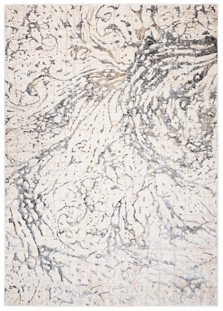 Teppich Hera Creme Grau Beige Wellen 3D-Effekt