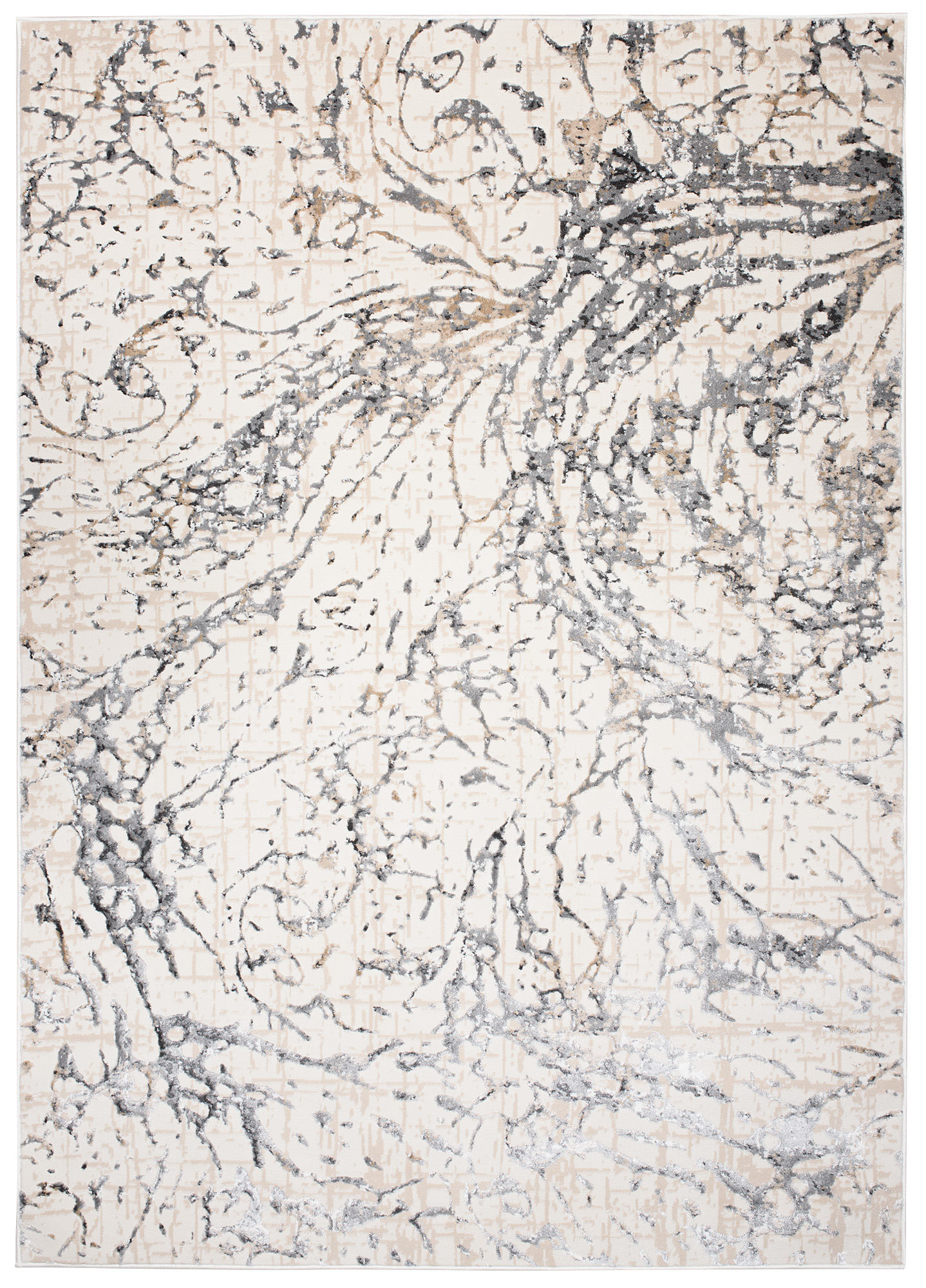 Teppich Hera Creme Grau Beige Wellen 3D-Effekt