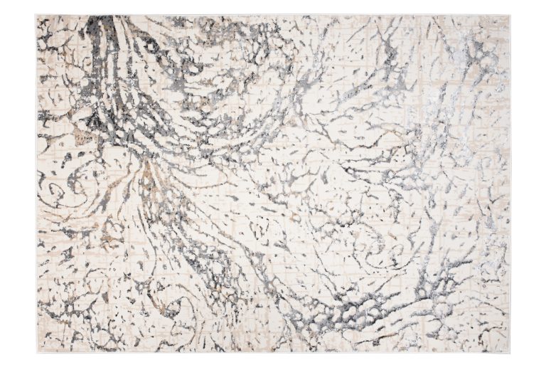 Teppich Hera Creme Grau Beige Wellen 3D-Effekt