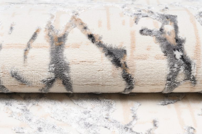 Teppich Hera Creme Grau Beige Wellen 3D-Effekt