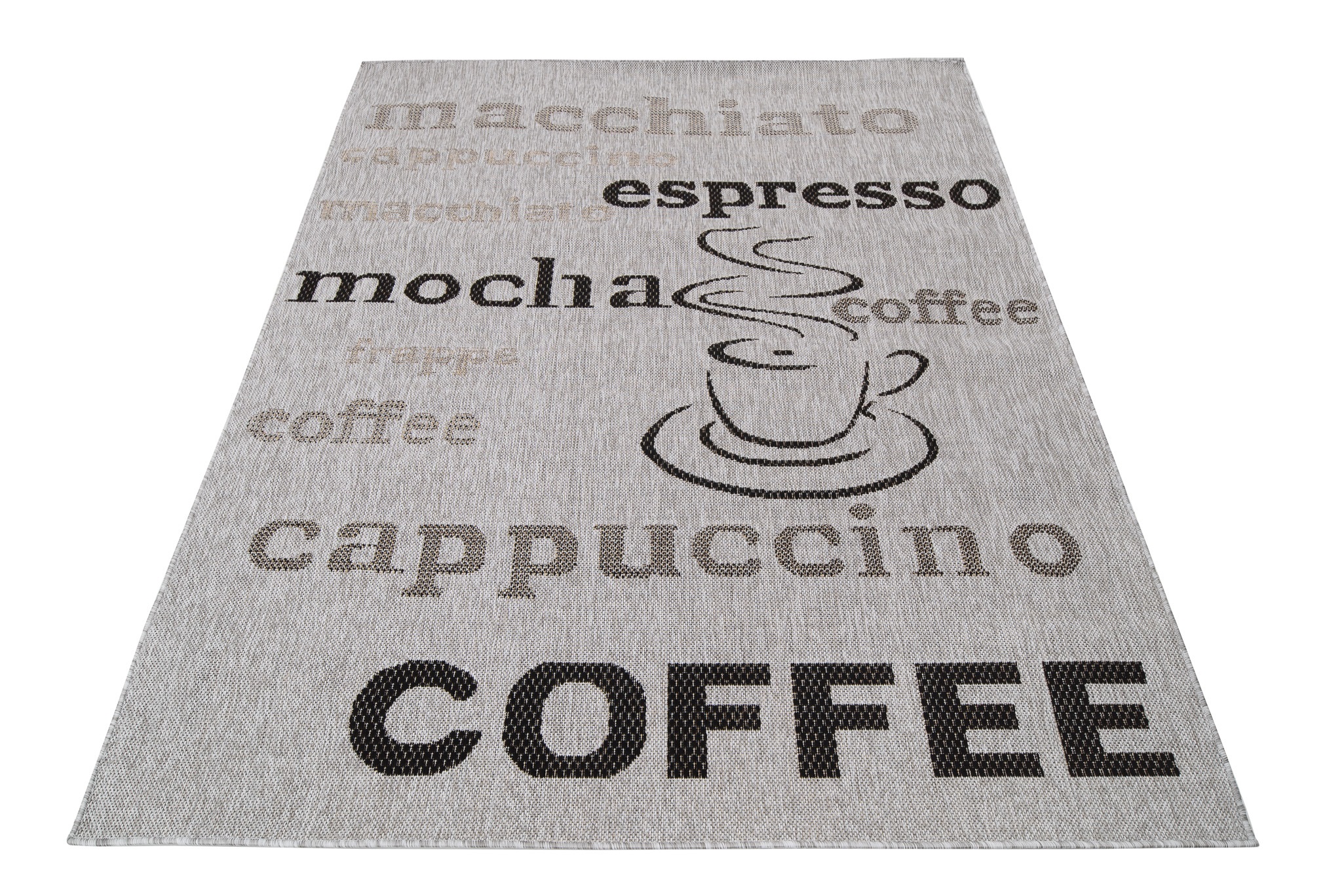 Teppich Melissa Grau Schwarz Kaffee Indoor Outdoor