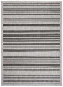 Teppich Melissa Grau Schwarz Streifen Indoor Outdoor