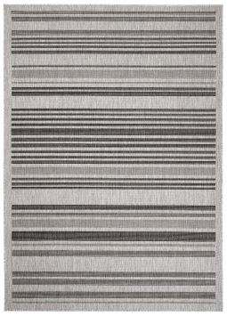 Teppich Melissa Grau Schwarz Streifen Indoor Outdoor