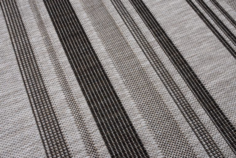 Teppich Melissa Grau Schwarz Streifen Indoor Outdoor