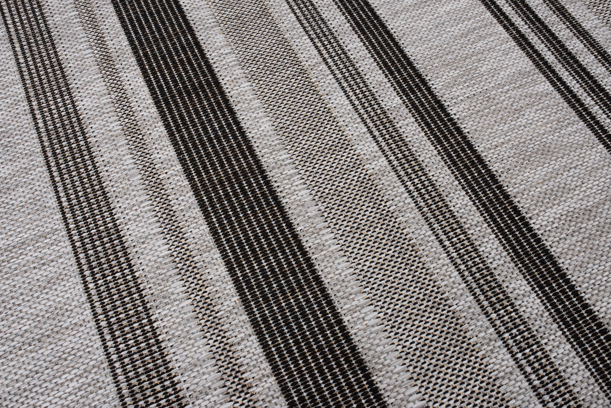 Teppich Melissa Grau Schwarz Streifen Indoor Outdoor