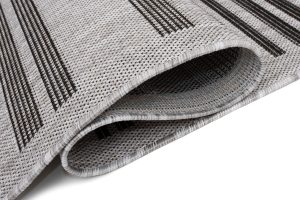 Teppich Melissa Grau Schwarz Streifen Indoor Outdoor