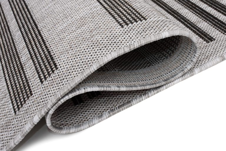 Teppich Melissa Grau Schwarz Streifen Indoor Outdoor