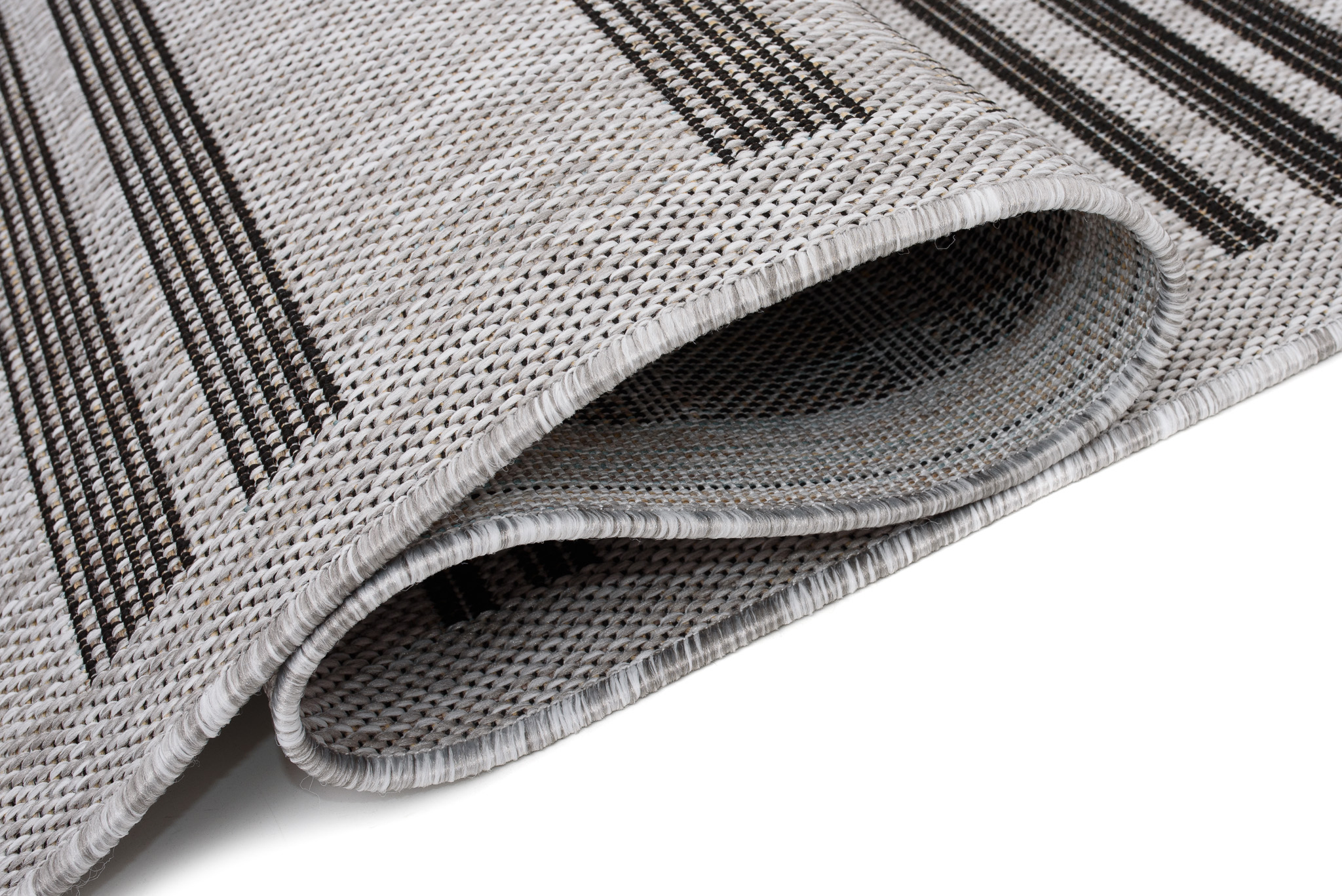 Teppich Melissa Grau Schwarz Streifen Indoor Outdoor