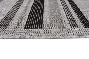 Teppich Melissa Grau Schwarz Streifen Indoor Outdoor