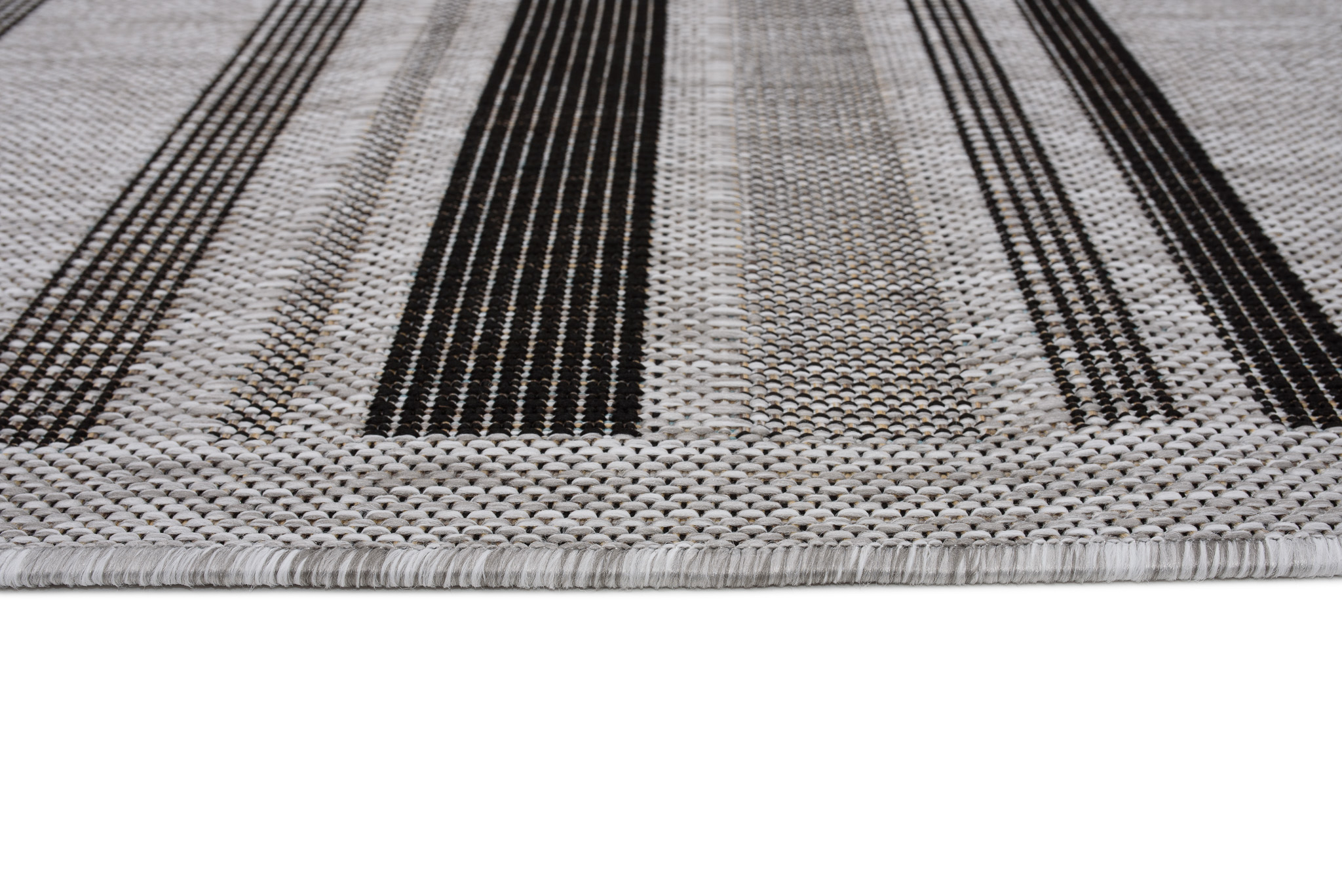 Teppich Melissa Grau Schwarz Streifen Indoor Outdoor
