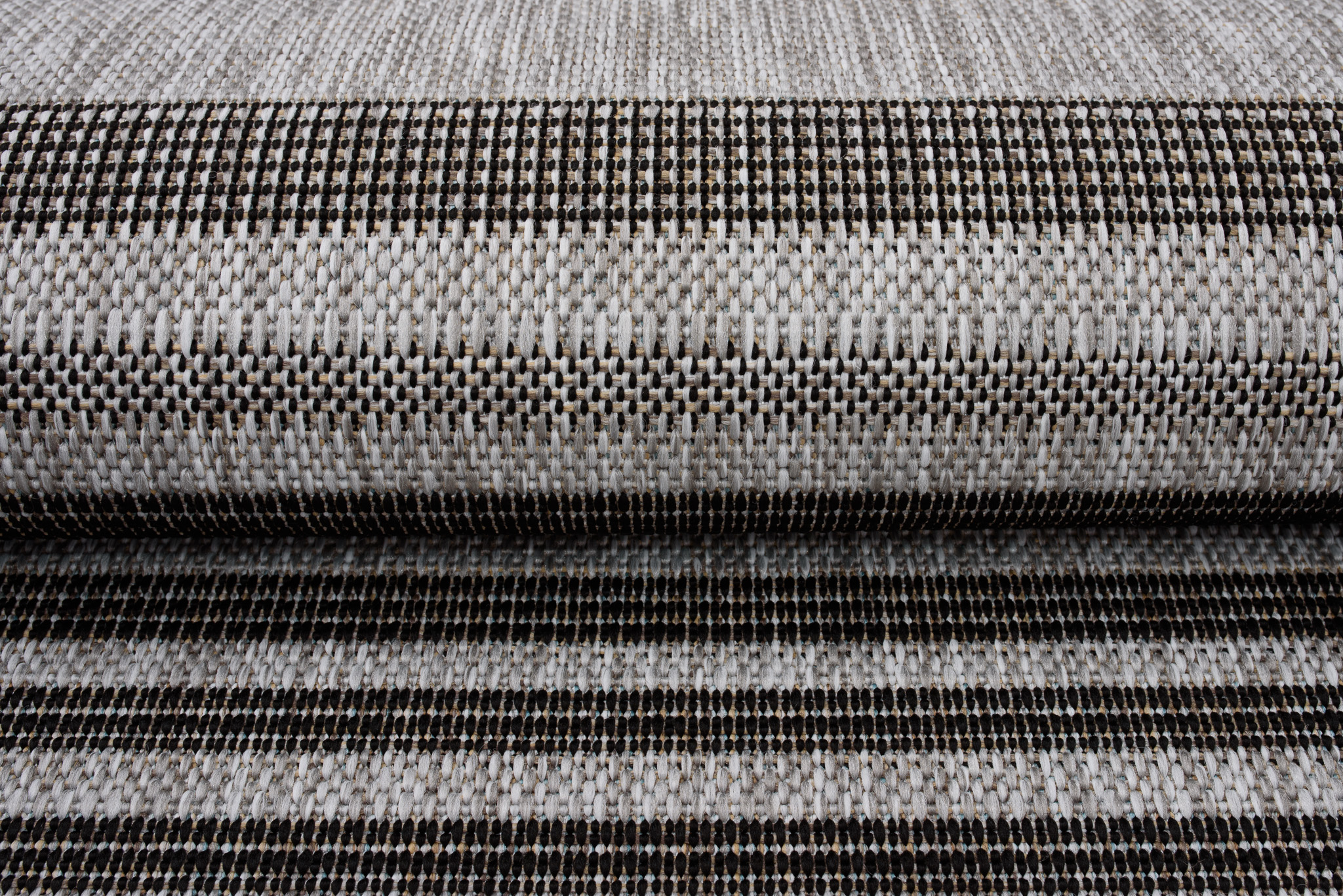 Teppich Melissa Grau Schwarz Streifen Indoor Outdoor