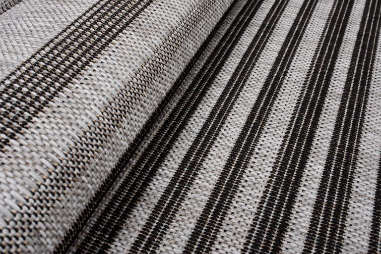 Teppich Melissa Grau Schwarz Streifen Indoor Outdoor