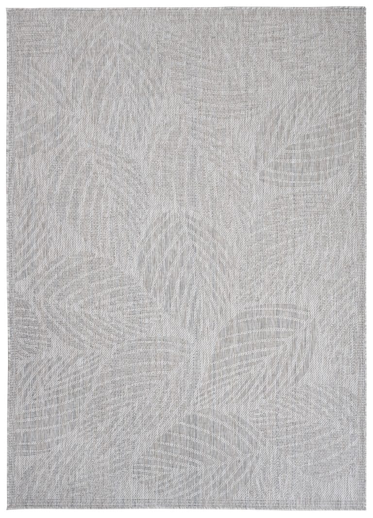 Teppich Melissa Grau Melange Blätter Indoor Outdoor