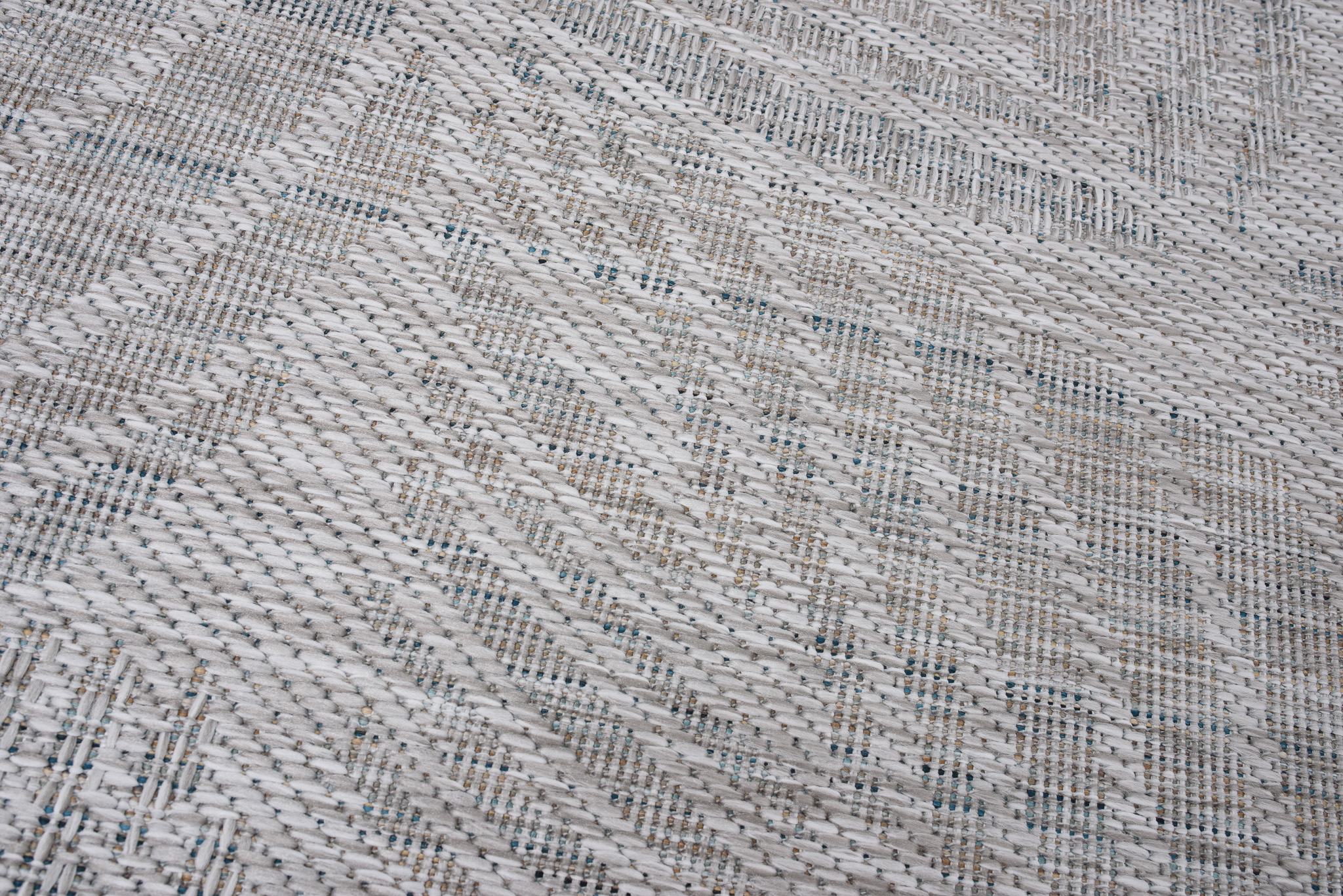 Teppich Melissa Grau Melange Blätter Indoor Outdoor