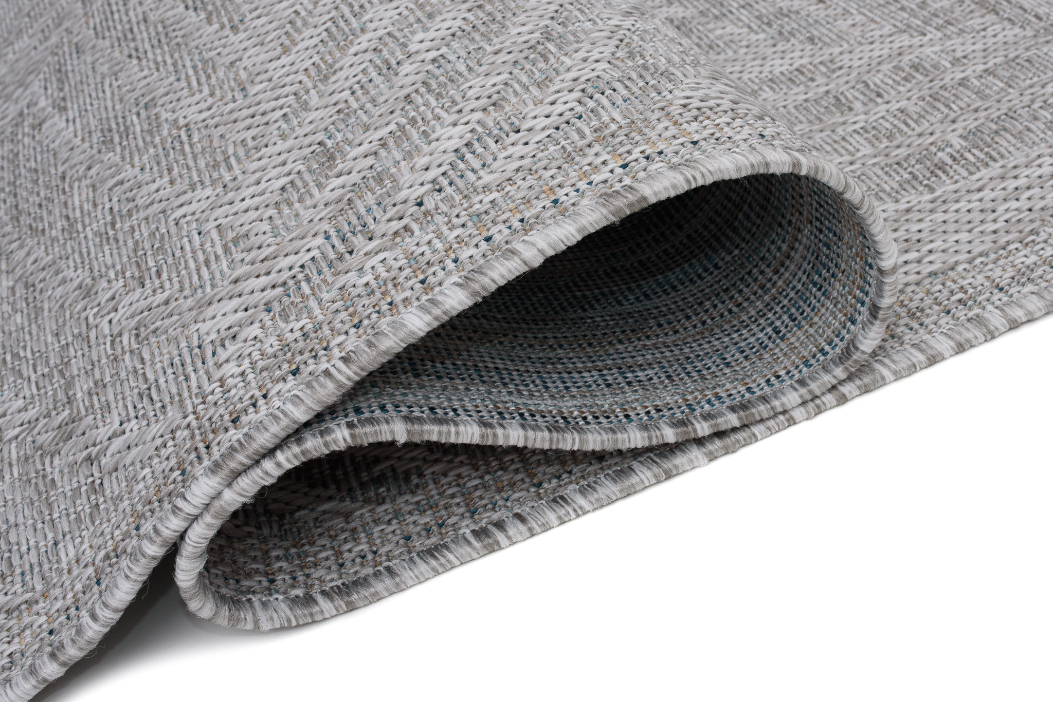 Teppich Melissa Grau Melange Blätter Indoor Outdoor