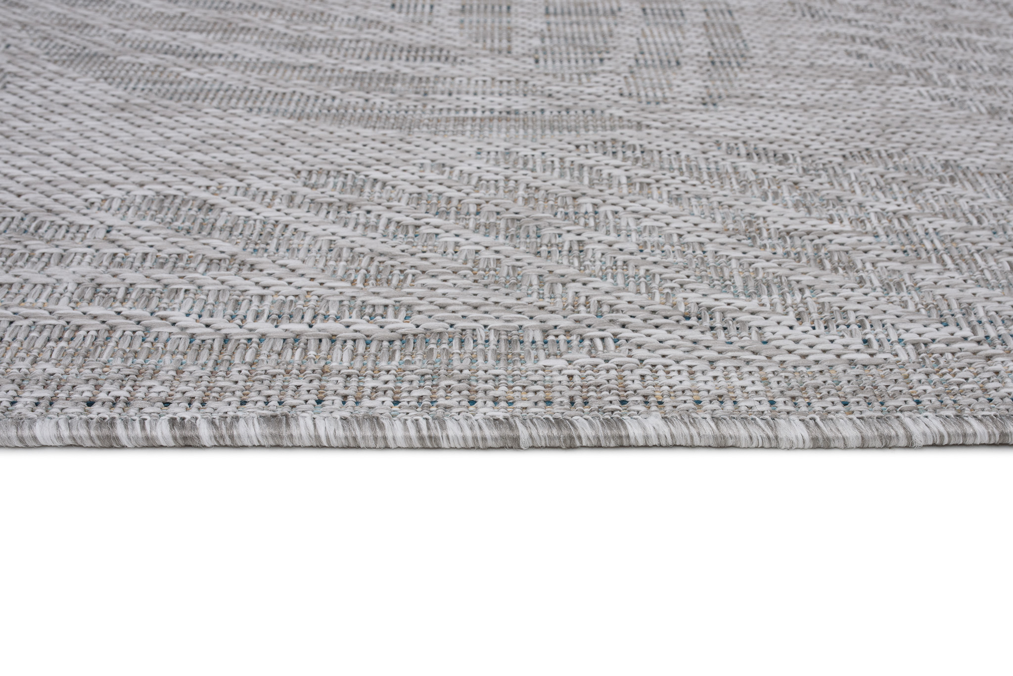 Teppich Melissa Grau Melange Blätter Indoor Outdoor