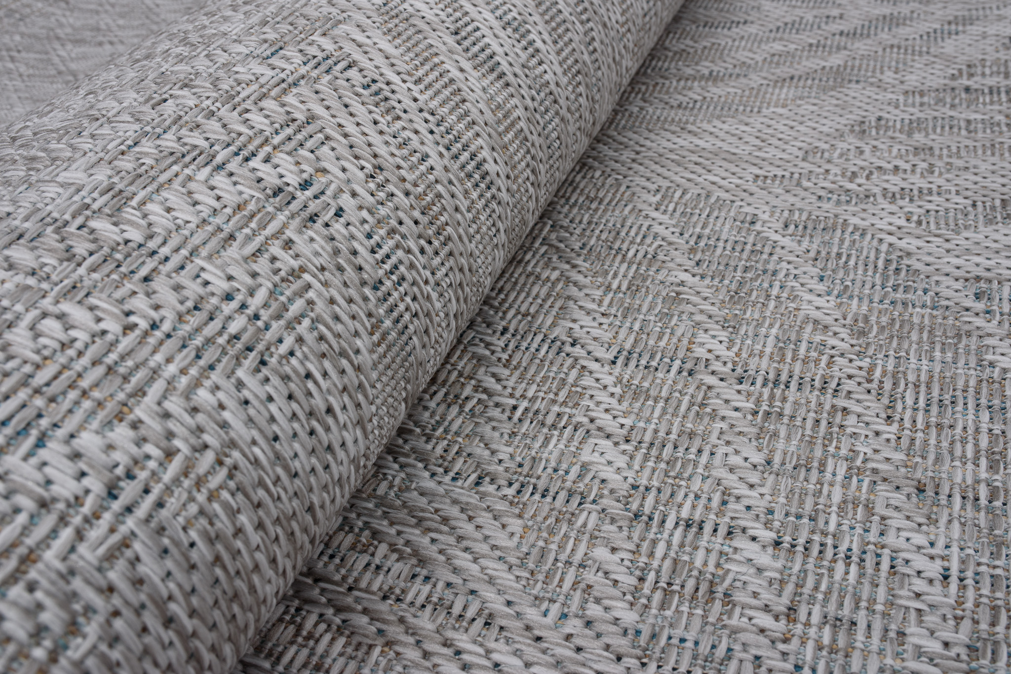 Teppich Melissa Grau Melange Blätter Indoor Outdoor