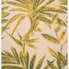Teppich Outdoor Patio Creme Grün Blätter