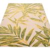 Teppich Outdoor Patio Creme Grün Blätter