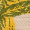Teppich Outdoor Patio Creme Grün Blätter