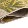 Teppich Outdoor Patio Creme Grün Blätter