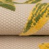 Teppich Outdoor Patio Creme Grün Blätter