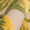 Teppich Outdoor Patio Creme Grün Blätter