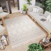 Teppich Timber Indoor Outdoor Beige Marokkanisch Fransen