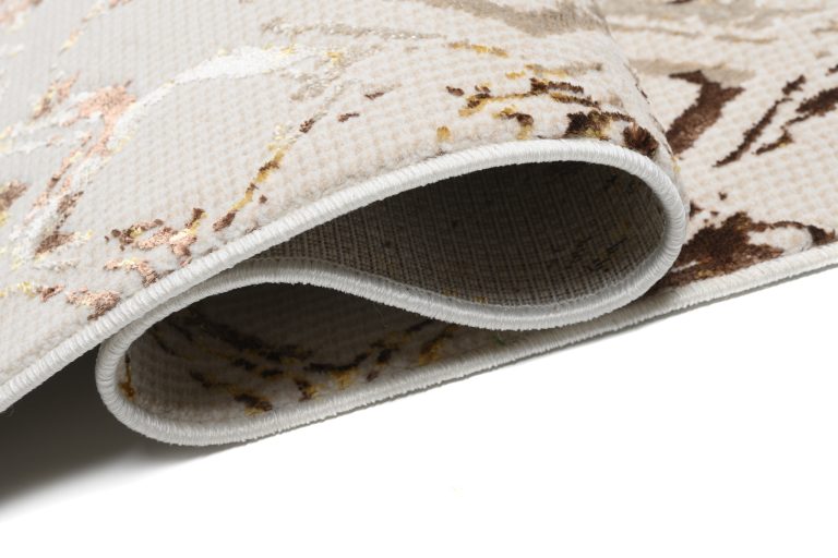 Teppich Golden Creme Gold Raute Meliert