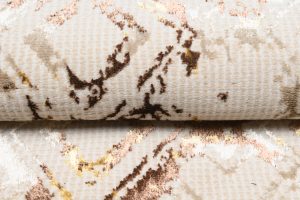 Teppich Golden Creme Gold Raute Meliert