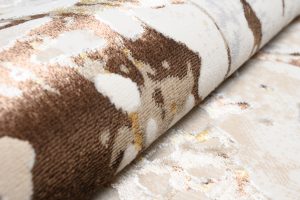 Teppich Golden Creme Braun Abstrakt