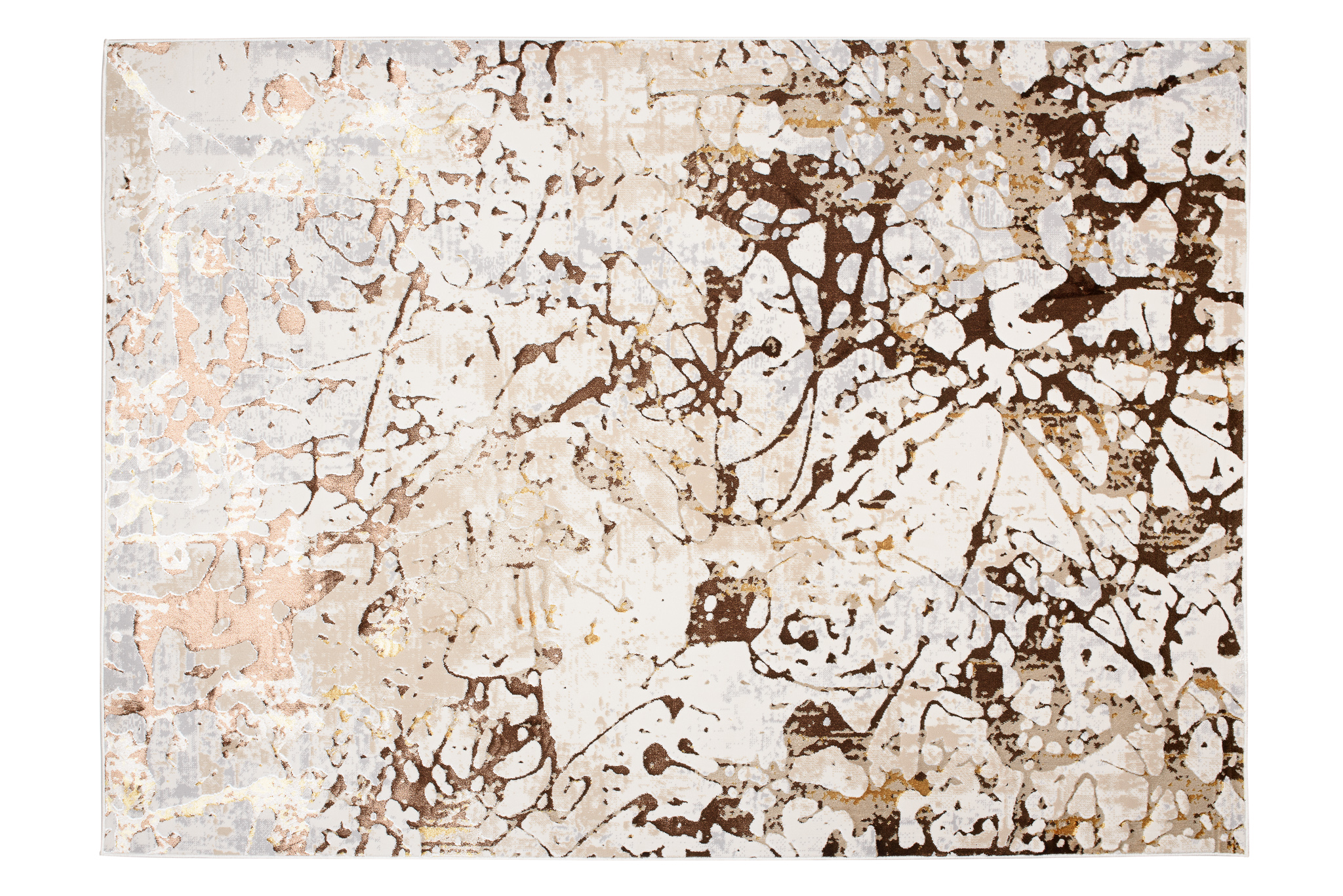 Teppich Golden Creme Braun Abstrakt