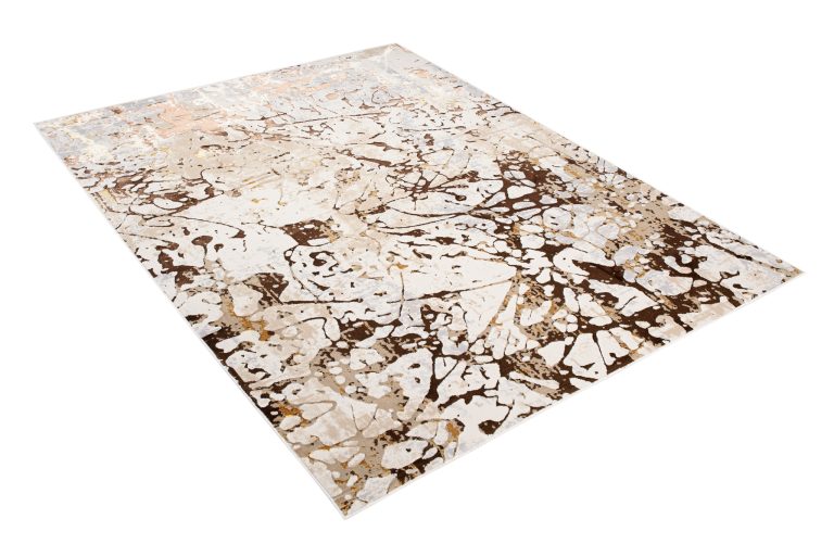 Teppich Golden Creme Braun Abstrakt