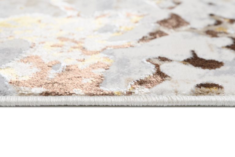 Teppich Golden Creme Braun Abstrakt