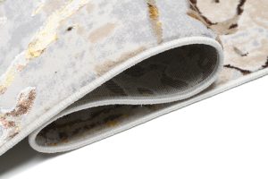 Teppich Golden Creme Braun Abstrakt