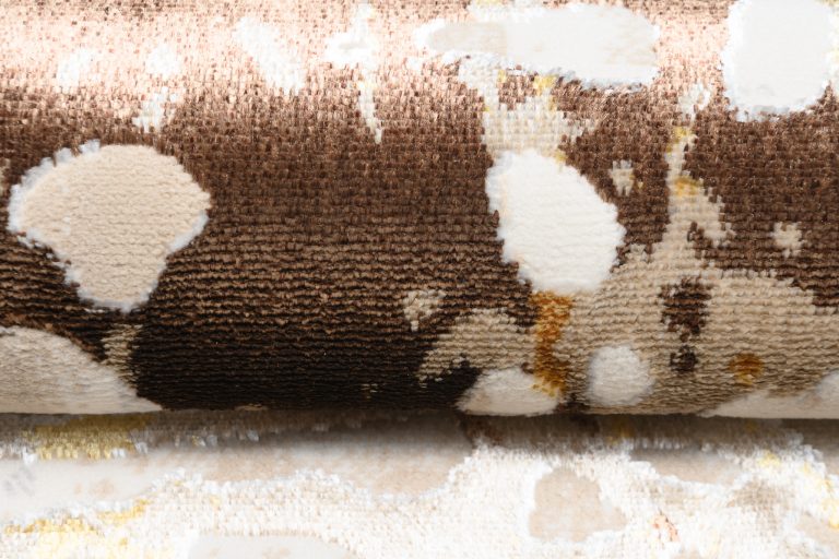 Teppich Golden Creme Braun Abstrakt