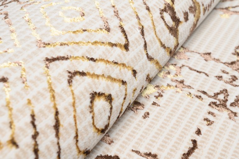 Teppich Golden Creme Gold Patchwork