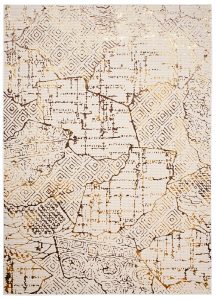 Teppich Golden Creme Gold Patchwork