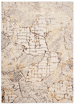 Teppich Golden Creme Gold Patchwork