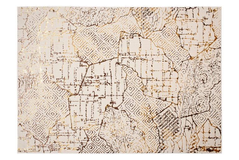 Teppich Golden Creme Gold Patchwork
