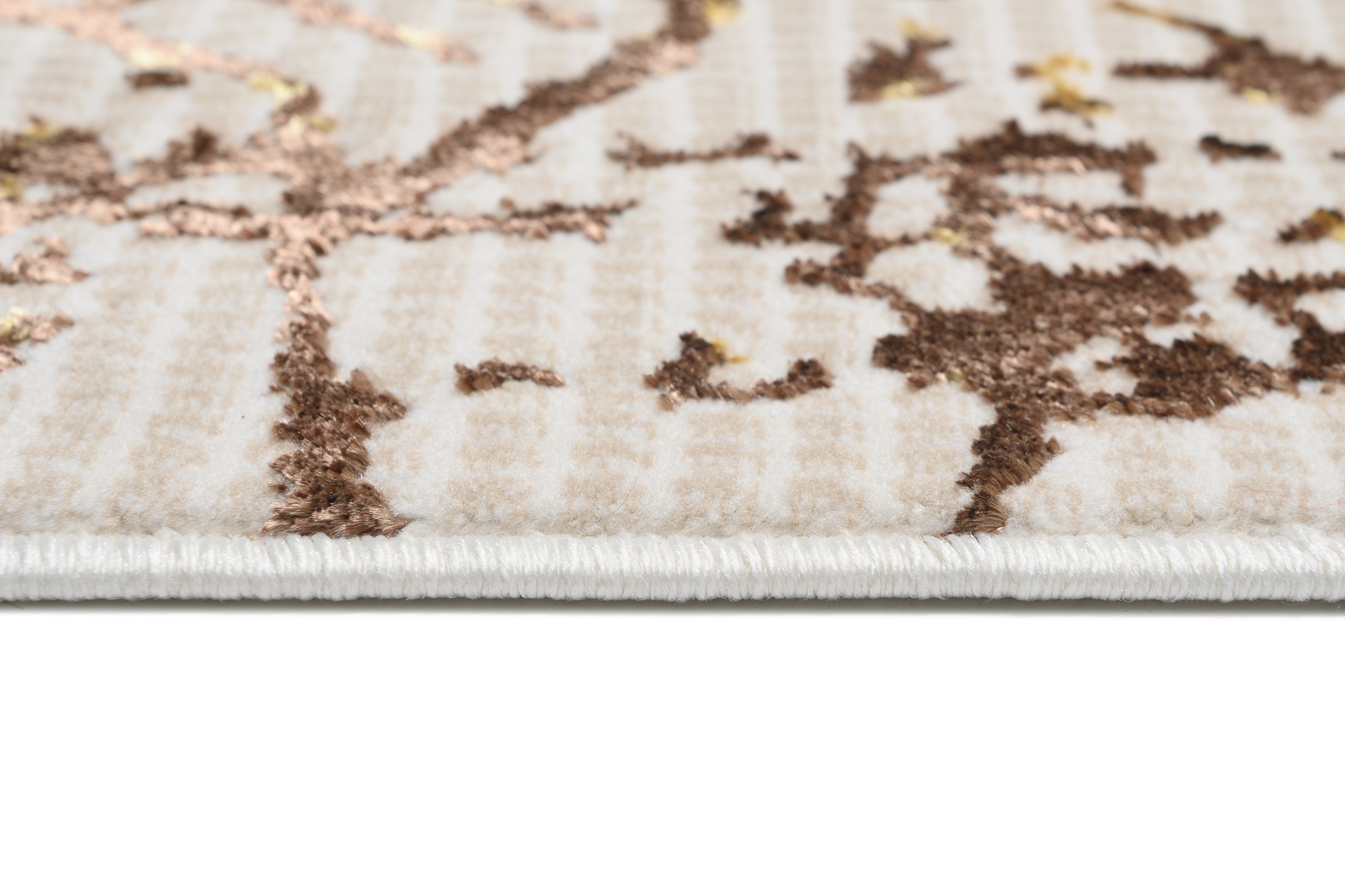 Teppich Golden Creme Gold Patchwork