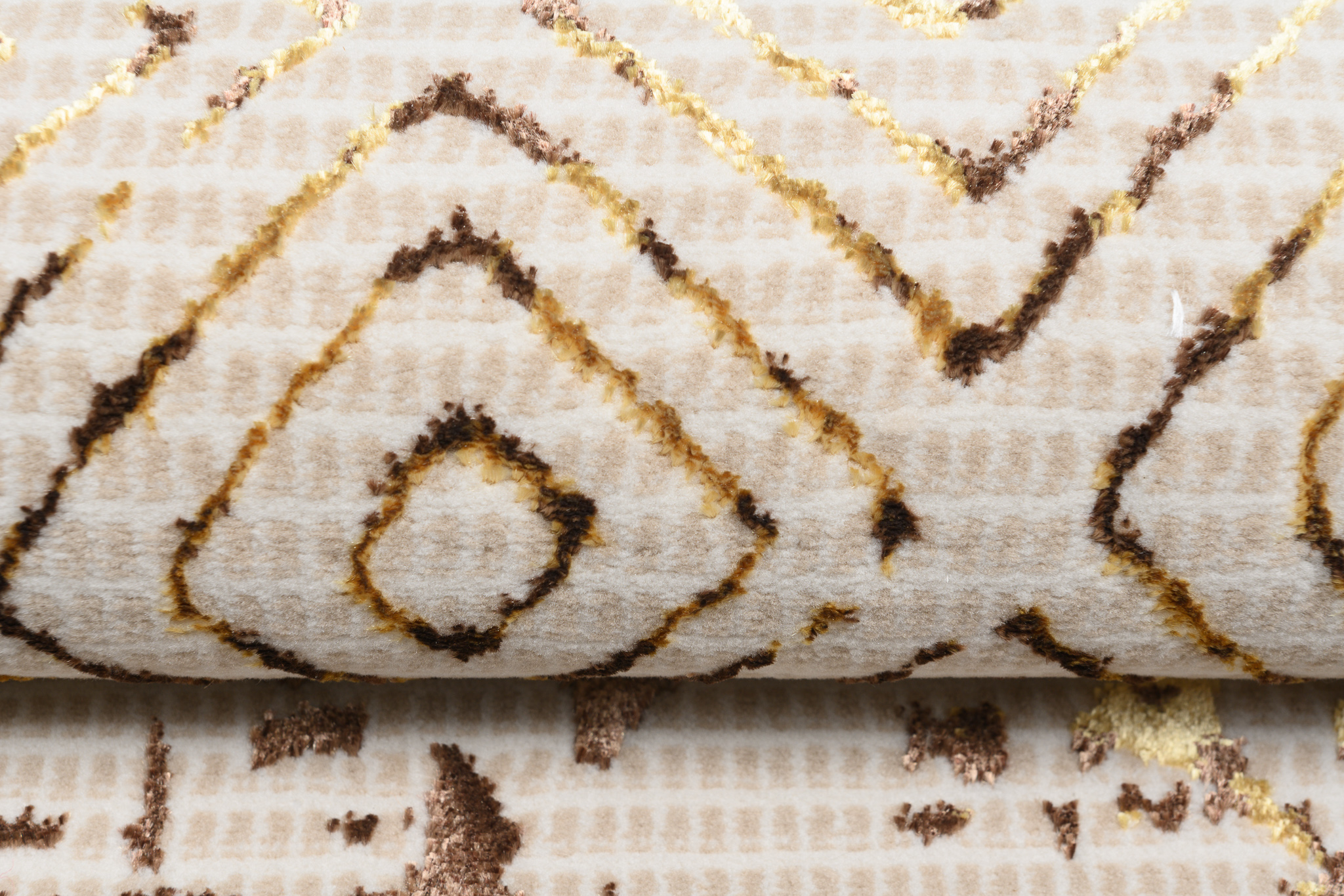 Teppich Golden Creme Gold Patchwork