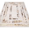 Teppich Golden Creme Gold Rahmen Meliert