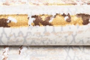 Teppich Golden Creme Gold Rahmen Meliert