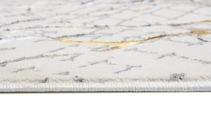 Teppich Golden Creme Gold Grau Schlangenleder Motiv