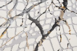 Teppich Golden Creme Gold Grau Schlangenleder Motiv