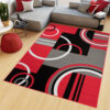 Teppich Maya Rot Grau Geometrisch